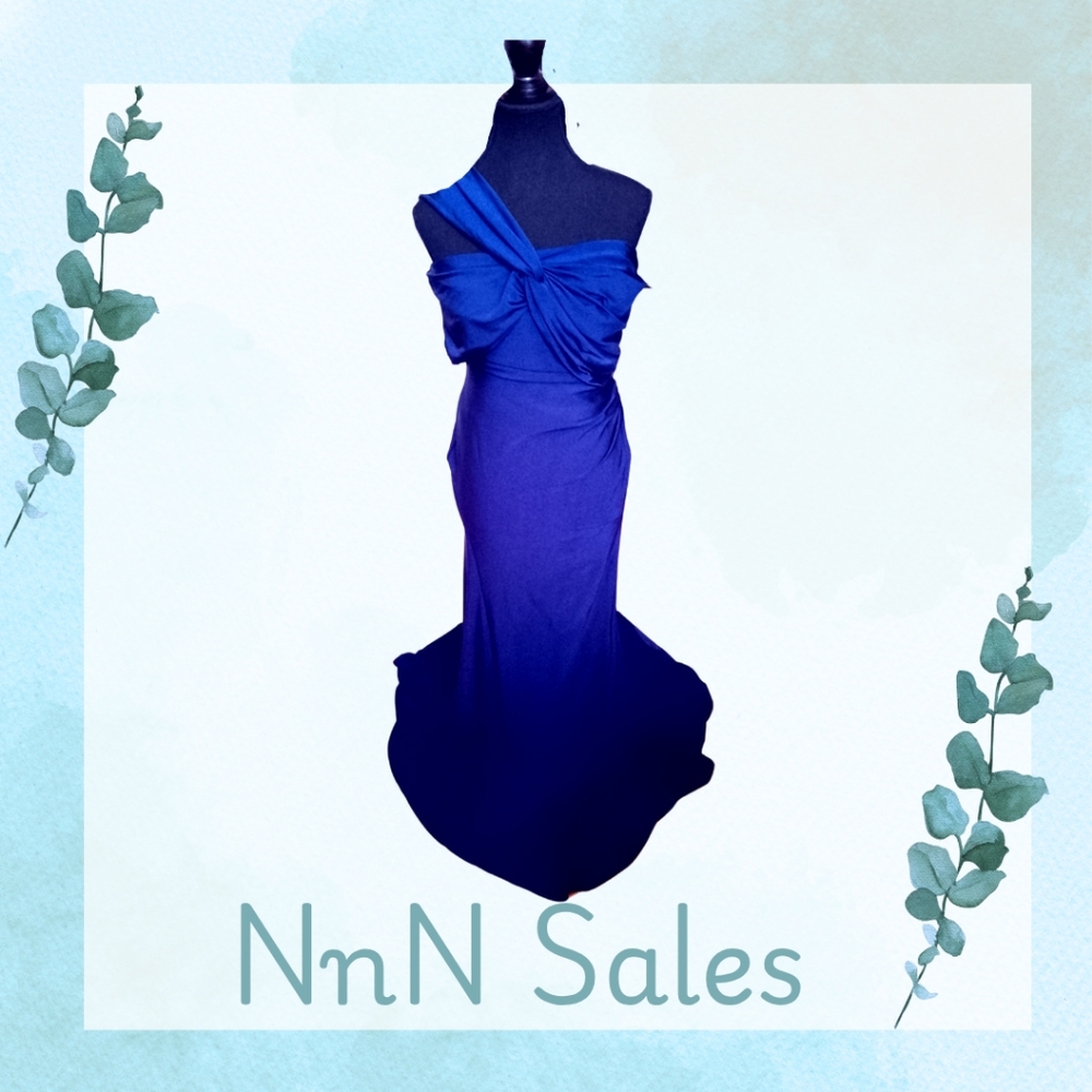 Elegant Navy Blue One-Shoulder Dress